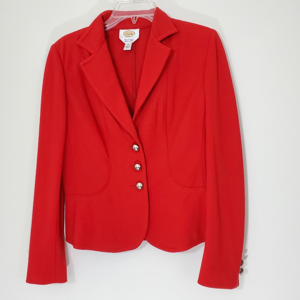 Talbots Red Button Front Jacket, Size 4